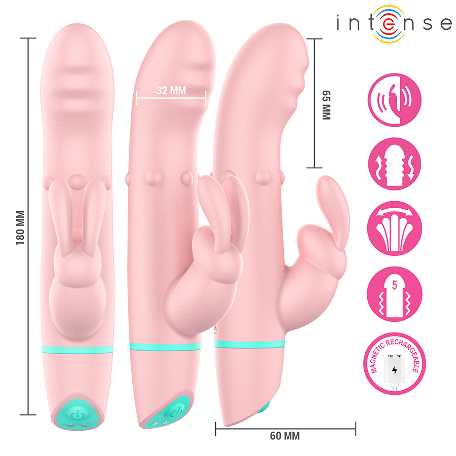 STIMOLATORE OSCILLANTE CON RABBIT, MOVIMENTO ROTANTE AVANZATO, 5 MODALITÀ VIBRAZIONE