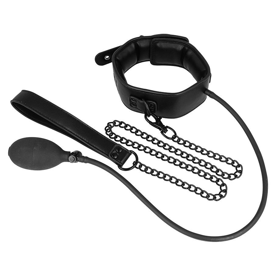 FETISH SUBMISSIVE BONDAGE - COLLARE GONFIABILE DA STRANGOLAMENTO CON CATENA