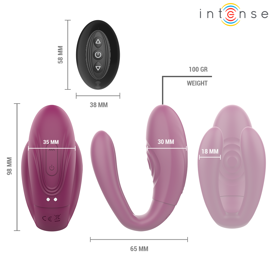 STIMOLATORE A MORSETTO CON VIBRAZIONE E TAPPING, DOPPIA STIMOLAZIONE PERSONALIZZABILE, TELECOMANDO WIRELESS