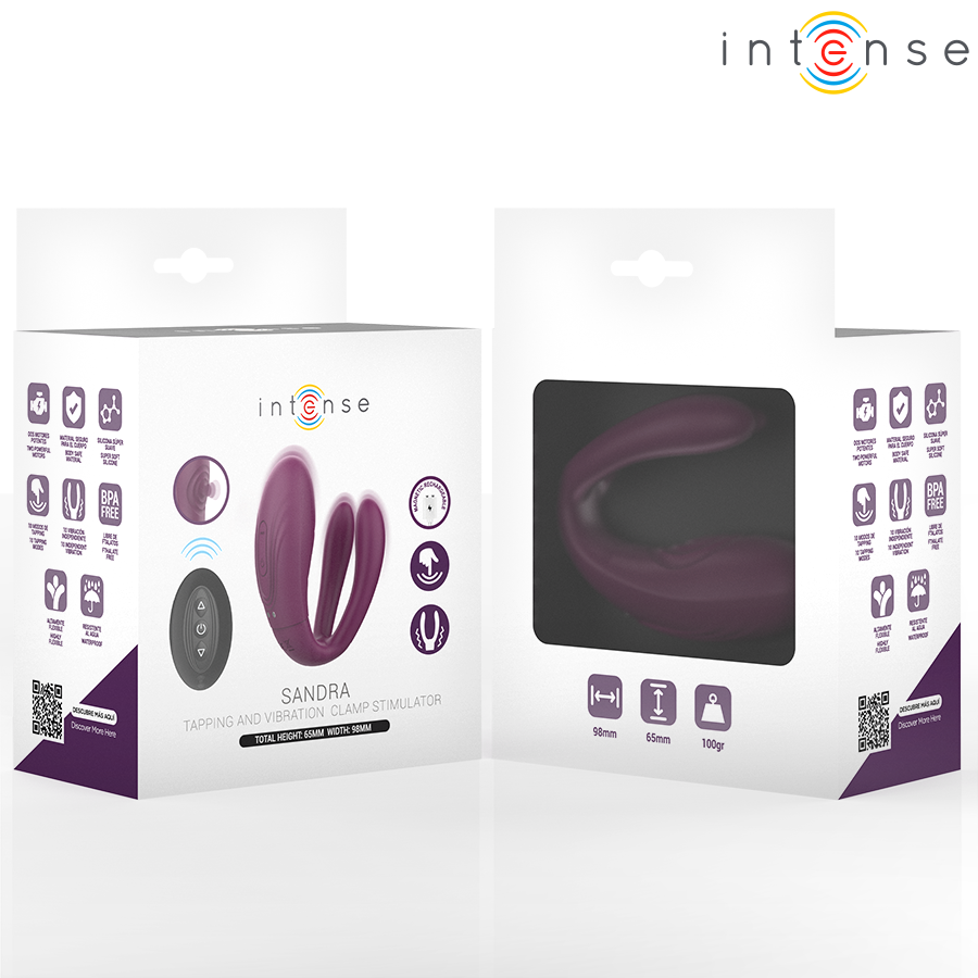 STIMOLATORE A MORSETTO CON VIBRAZIONE E TAPPING, DOPPIA STIMOLAZIONE PERSONALIZZABILE, TELECOMANDO WIRELESS