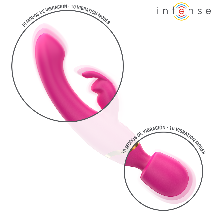 VIBRATORE DOPPIO, STIMOLAZIONE 2 IN 1 CONIGLIO E BACCHETTA, 10 MODALITÀ VIBRAZIONE
