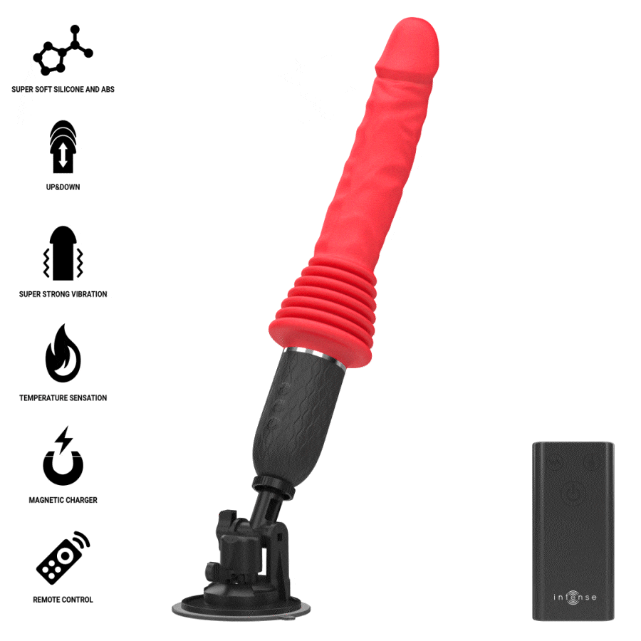 VIBRATORE CON SPINTA, TELECOMANDATO CON CALORE REALISTICO