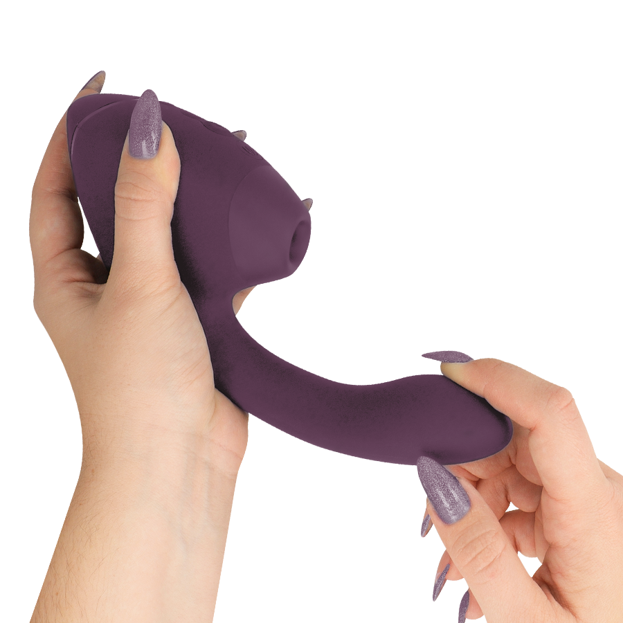 WOMANIZER - DUO NEXT STIMOLATORE DOPPIO CLITORIDEO E PUNTO G VIOLA SCURO