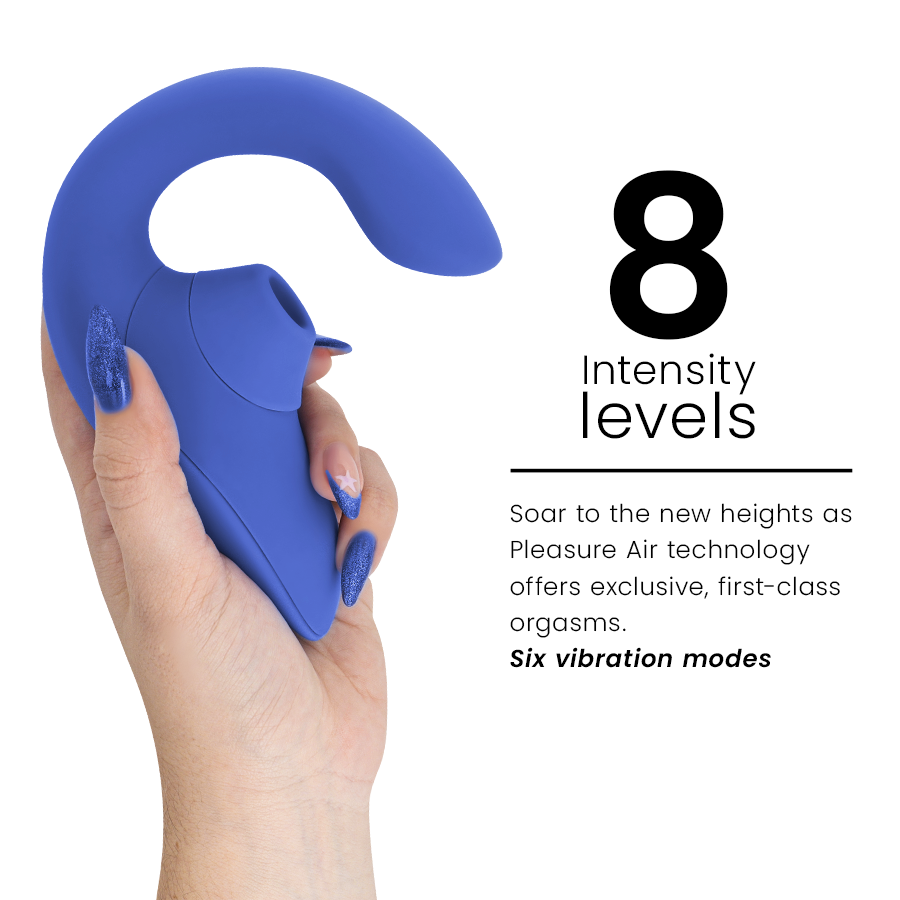 STIMOLATORE, DOPPIA STIMOLAZIONE CON PLEASURE AIR, 8 LIVELLI DI INTENSITÀ