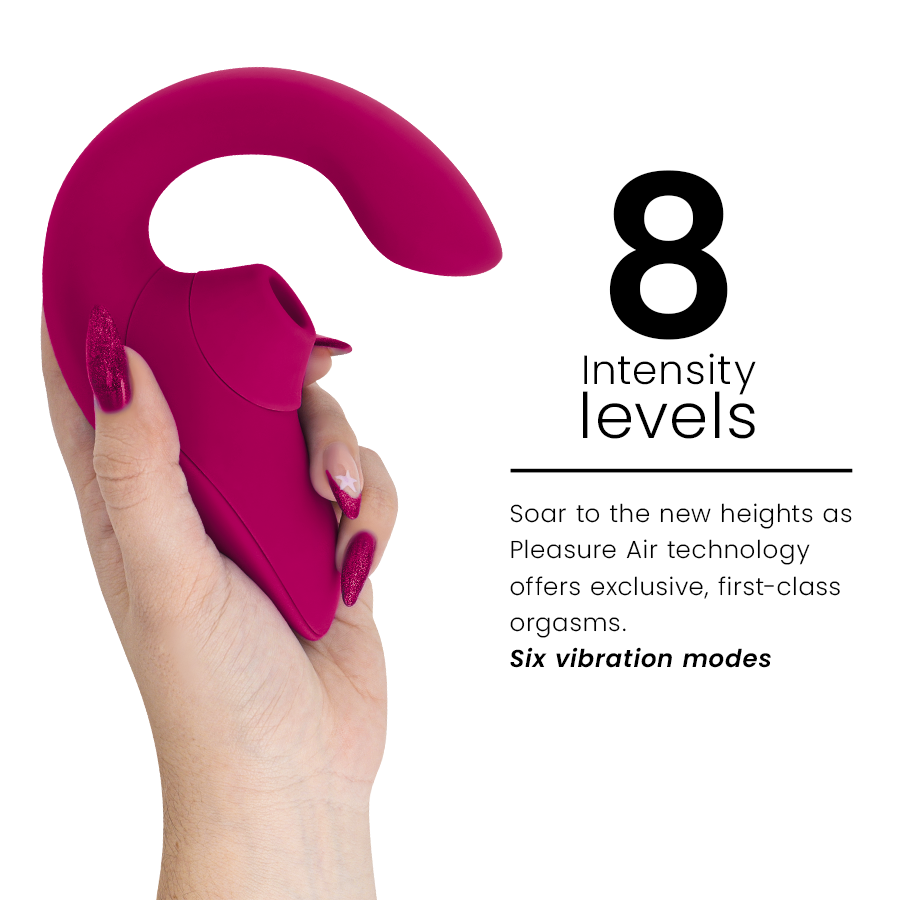 STIMOLATORE, DOPPIA STIMOLAZIONE, TECNOLOGIA PLEASURE AIR, 8 LIVELLI INTENSITÀ