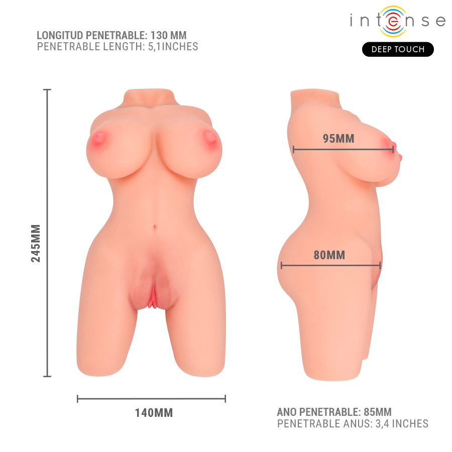 INTENSE DEEP TOUCH - JESSE TORSO DOPPIA VAGINA E MASTURBATORE ANO