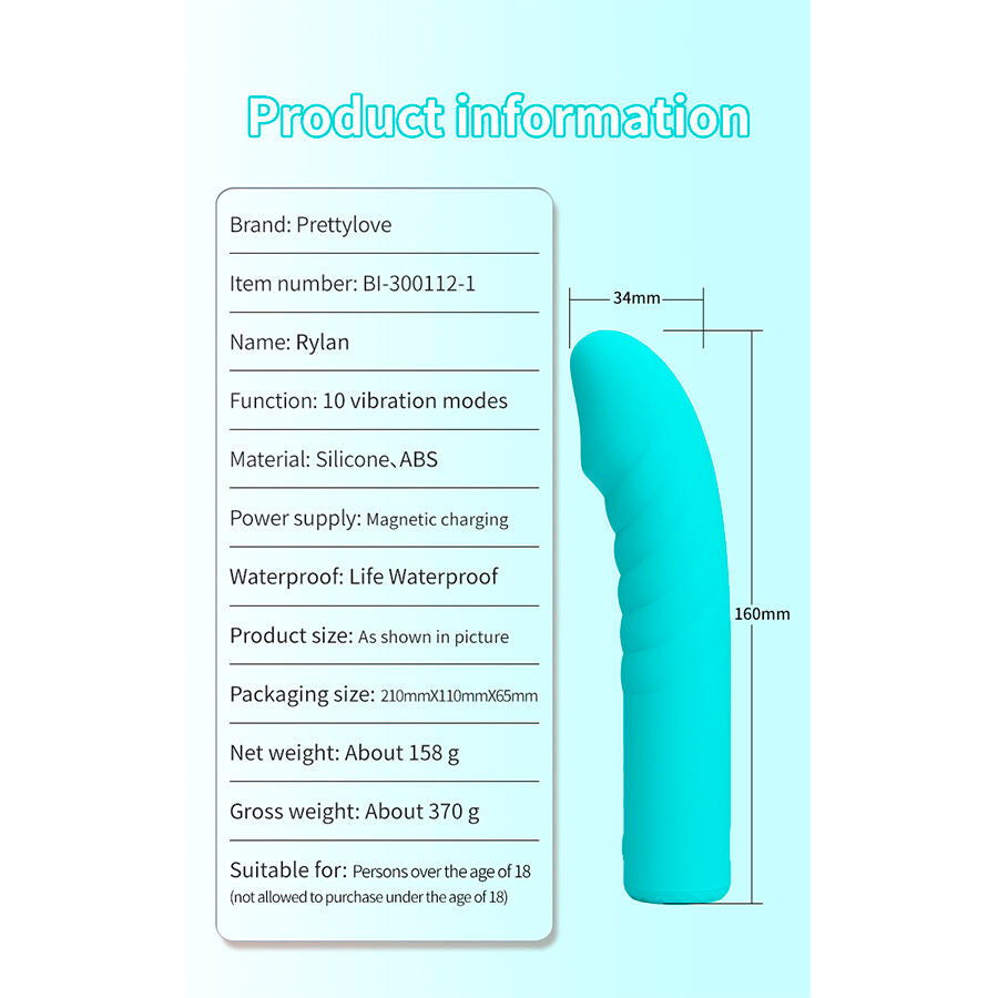 VIBRATORE G-SPOT ERGONOMICO, 10 MODALITÀ DI VIBRAZIONE, LUCE RESPIRANTE