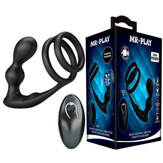 MR PLAY - PLUG ANALE VIBRANTE CON ANELLO PER PENE E TELECOMANDO