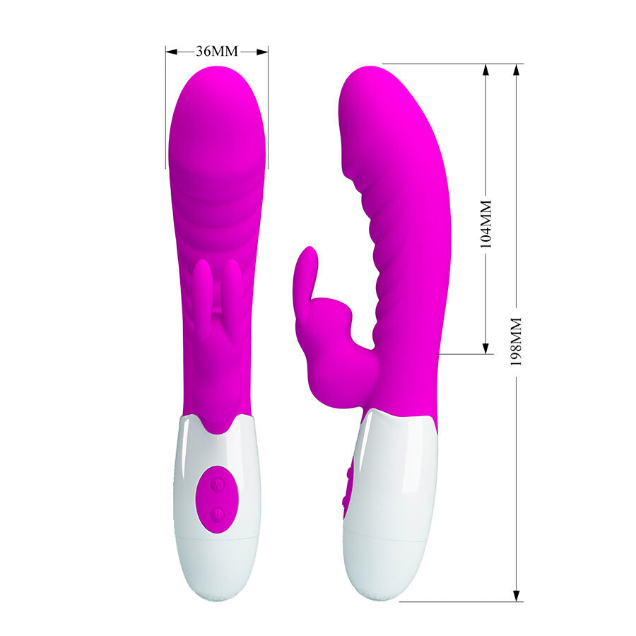 VIBRATORE RABBIT CON 30 IMPULSI, SILICONE FDA, DESIGN ERGONOMICO