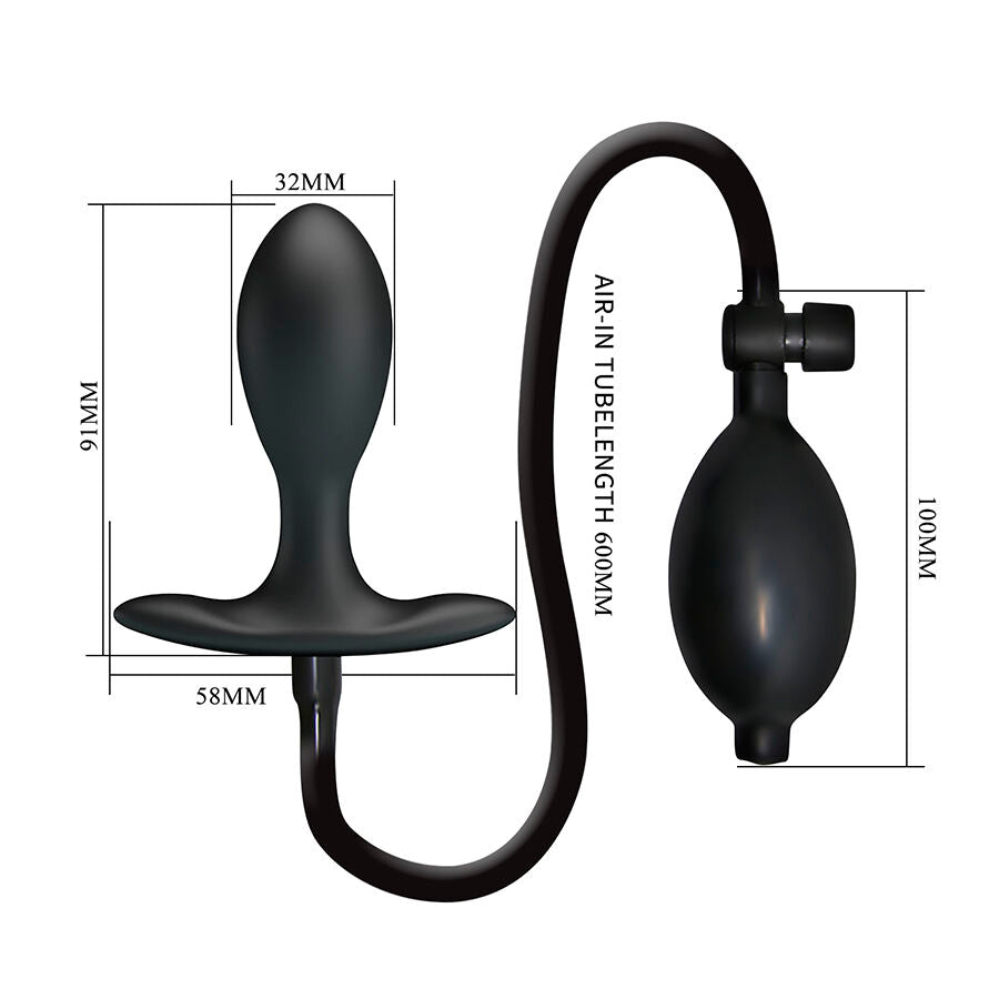 PLUG ANALE GONFIABILE REGOLABILE, STIMOLAZIONE CONTROLLATA, VALVOLA DI SICUREZZA