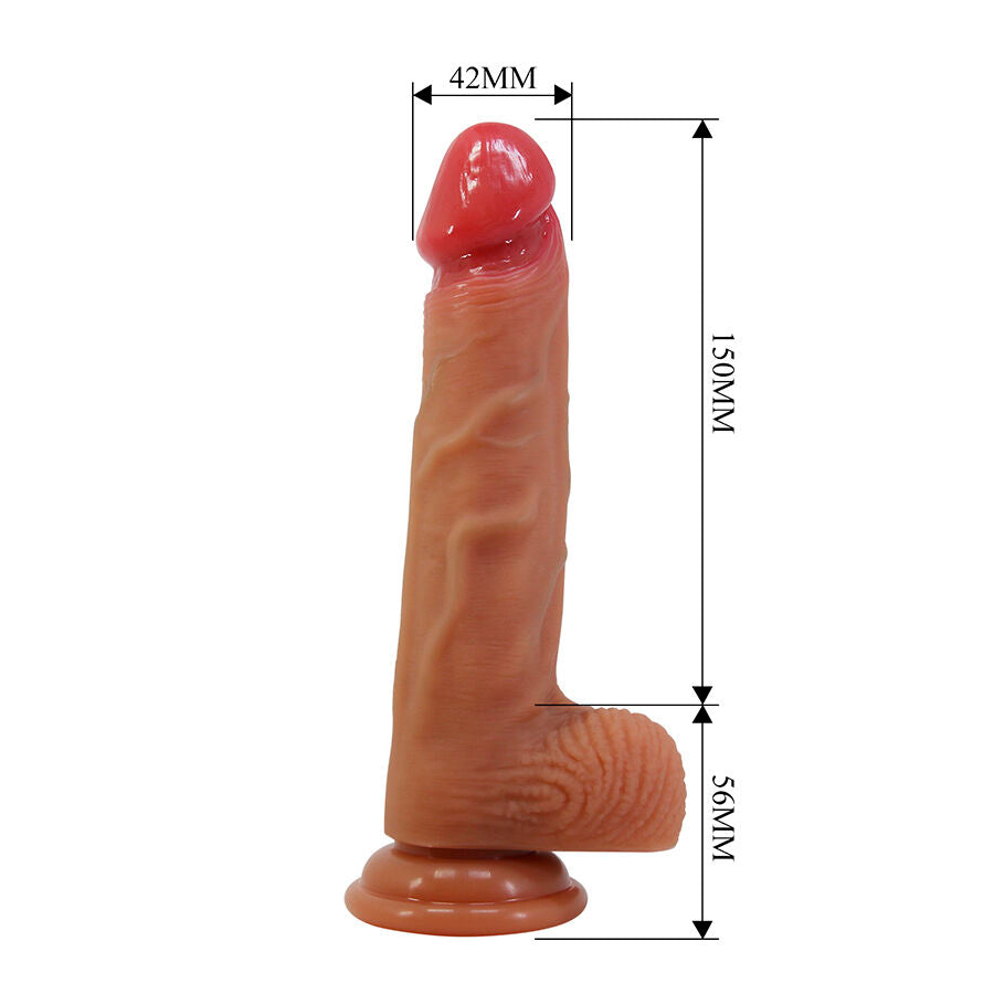 DILDO REALISTICO IN SILICONE CON VENTOSA, DESIGN ERGONOMICO, COMPATIBILE CON IMBRACATURA