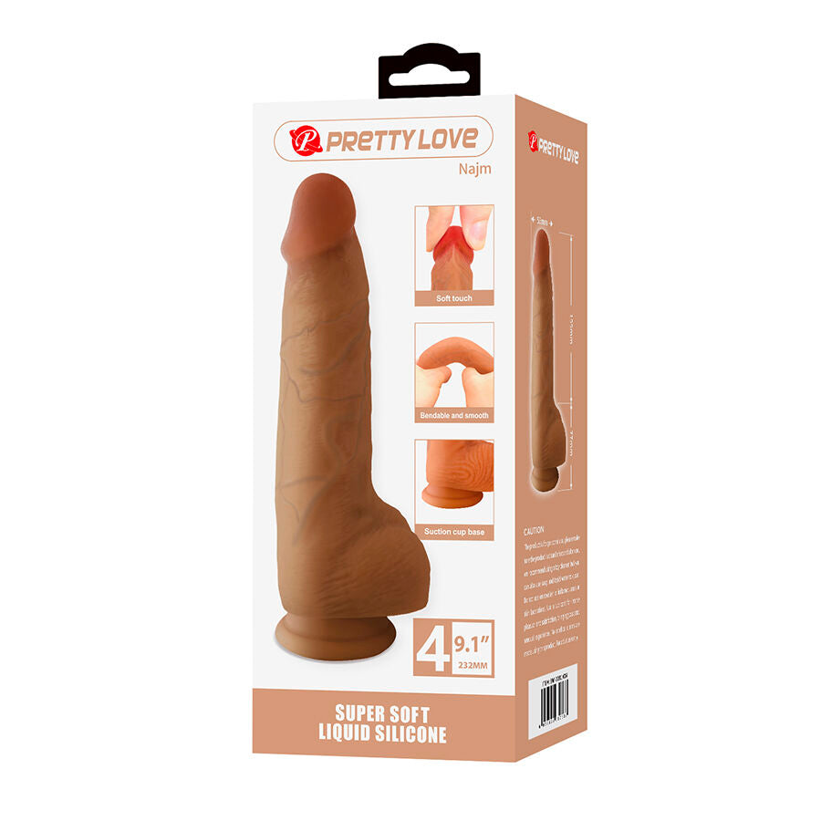 PRETTY LOVE - NAJM DILDO REALISTICO CON VENTOSA 23,2 CM -Ø- 5,5 CM