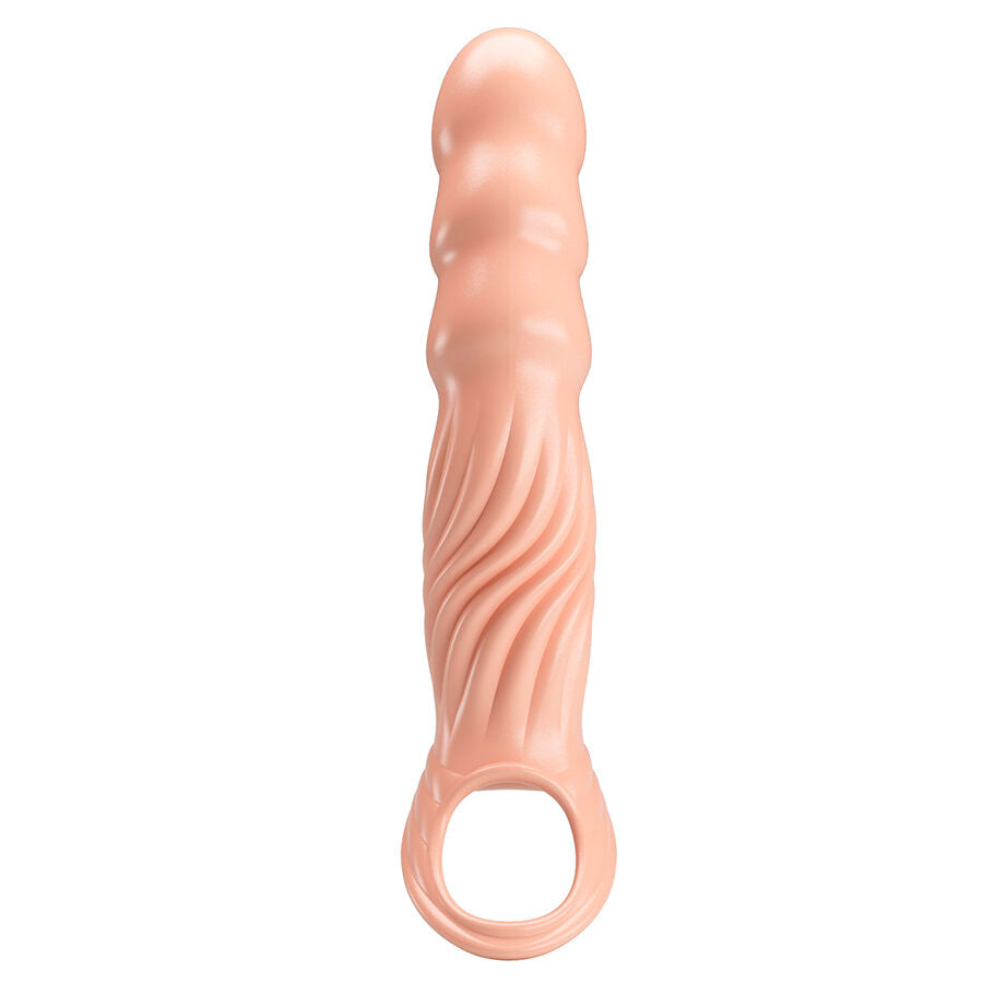 GUAINA ESTENSORE PER PENE TESTURIZZATA, REGOLABILE CON 3 INSERTI, MATERIALE TPE PREMIUM
