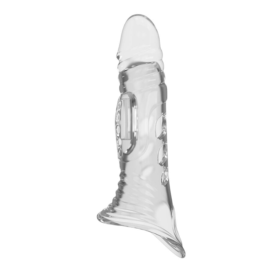 GUAINA TRASPARENTE PER PENE, STIMOLAZIONE INTENSA, MATERIALE TPE SICURO