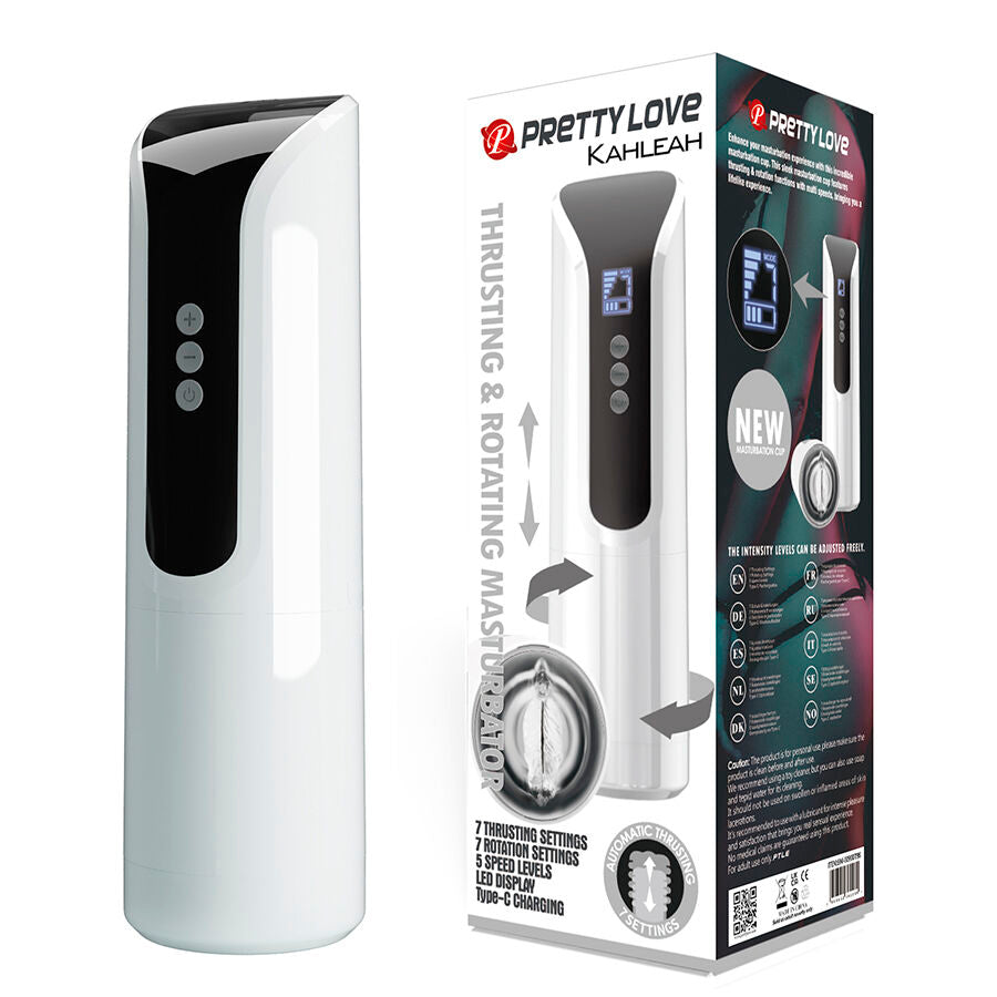 MASTURBATORE AUTOMATICO, SPINTA E ROTAZIONE, SCHERMO LED
