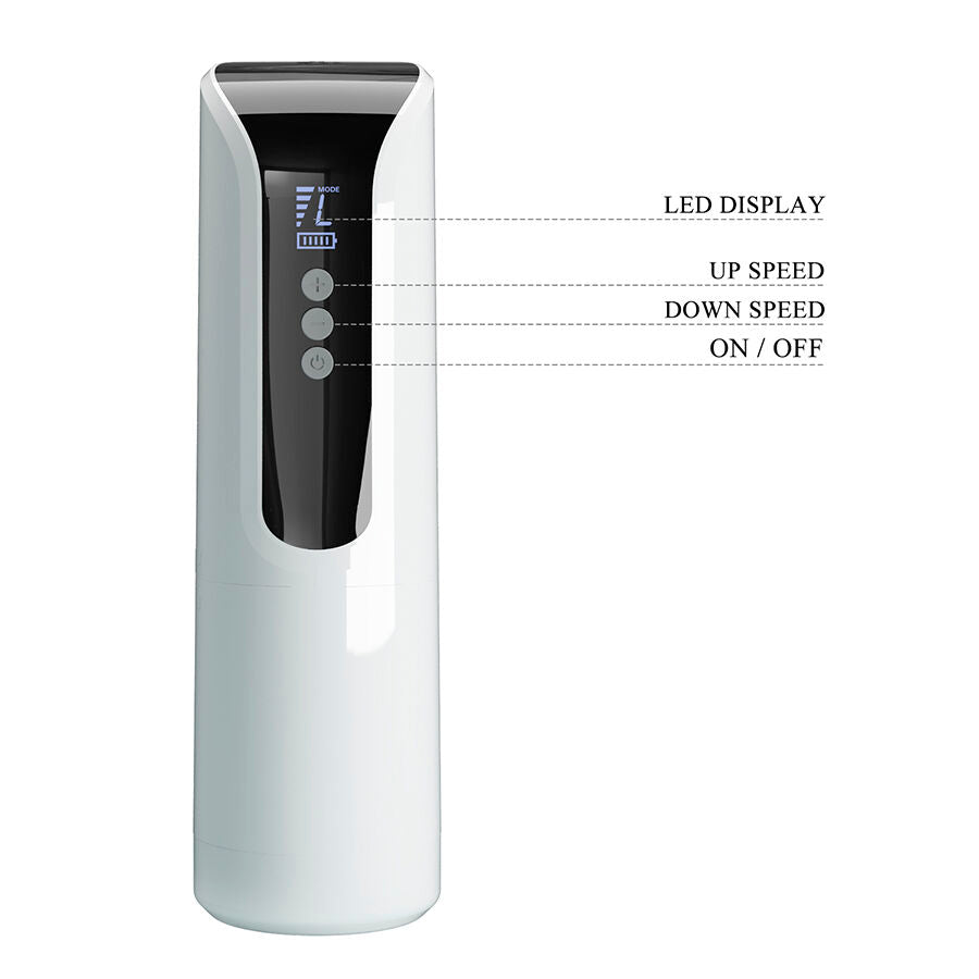 MASTURBATORE AUTOMATICO, SPINTA E ROTAZIONE, SCHERMO LED