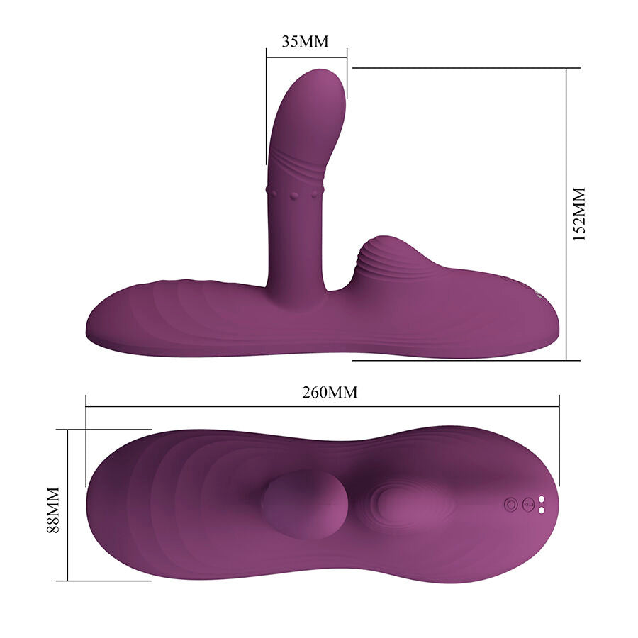 VIBRATORE ERGONOMICO CON CALORE, TELECOMANDO E CUSCINETTO IN SILICONE