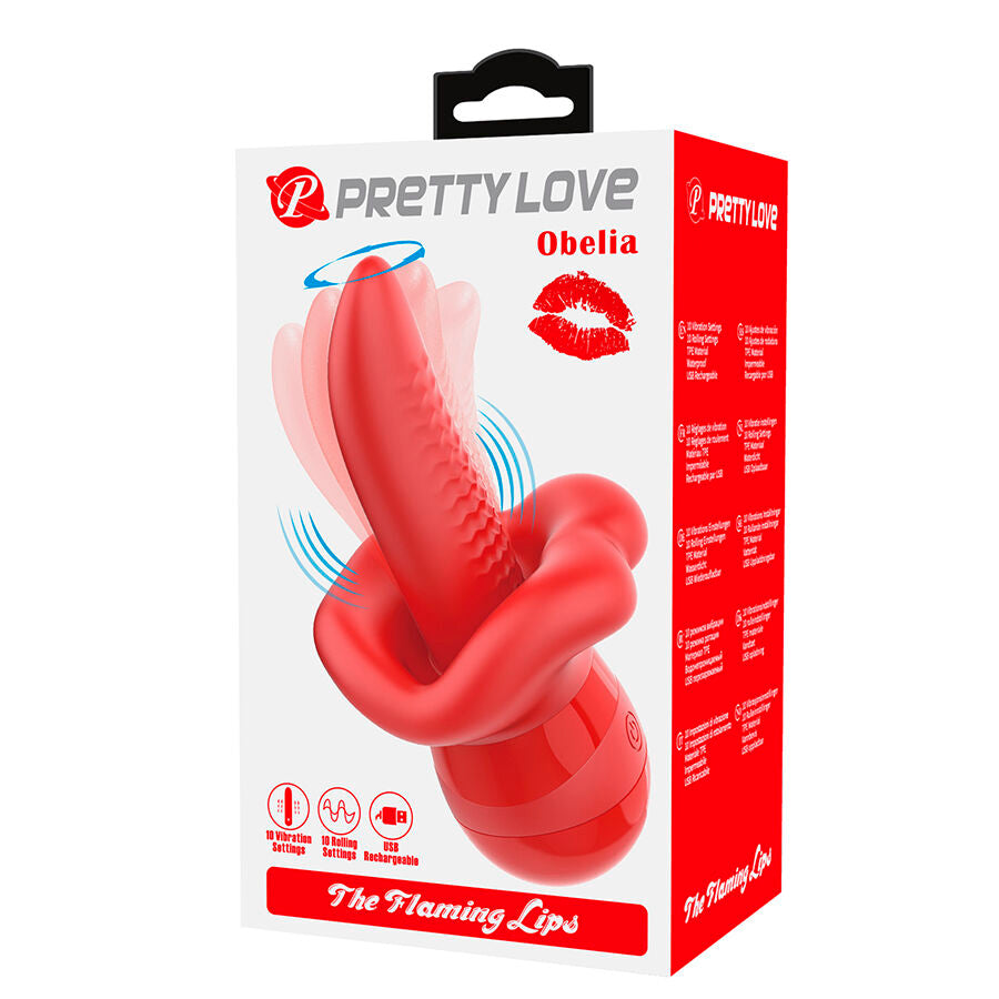 PRETTY LOVE - OBELIA MASTURBATORE VIBRATORE CON LINGUA E MOVIMENTO ORBITALE