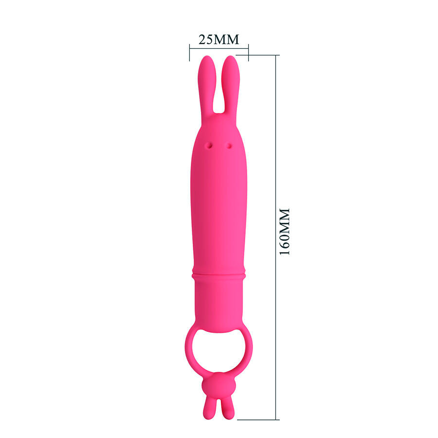 MINI VIBRATORE IN SILICONE, 10 MODALITÀ DI VIBRAZIONE, ANELLO DI RESISTENZA