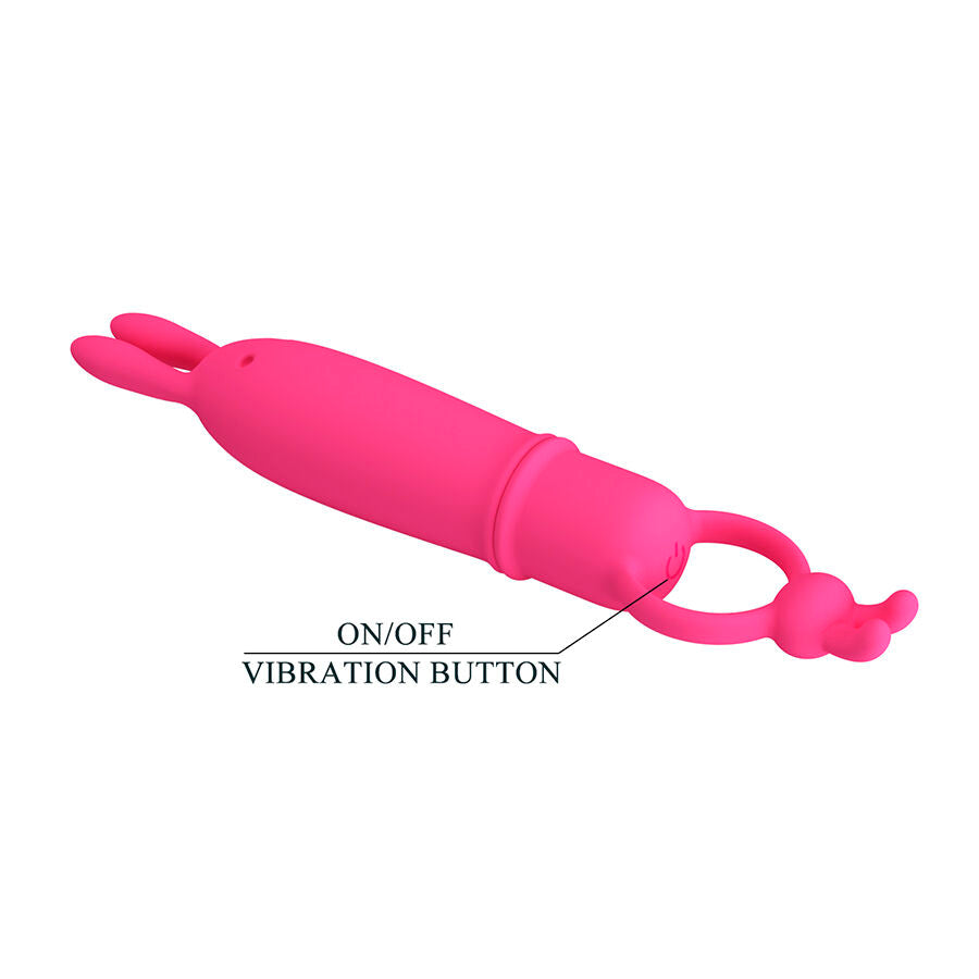 MINI VIBRATORE IN SILICONE, 10 MODALITÀ DI VIBRAZIONE, ANELLO DI RESISTENZA