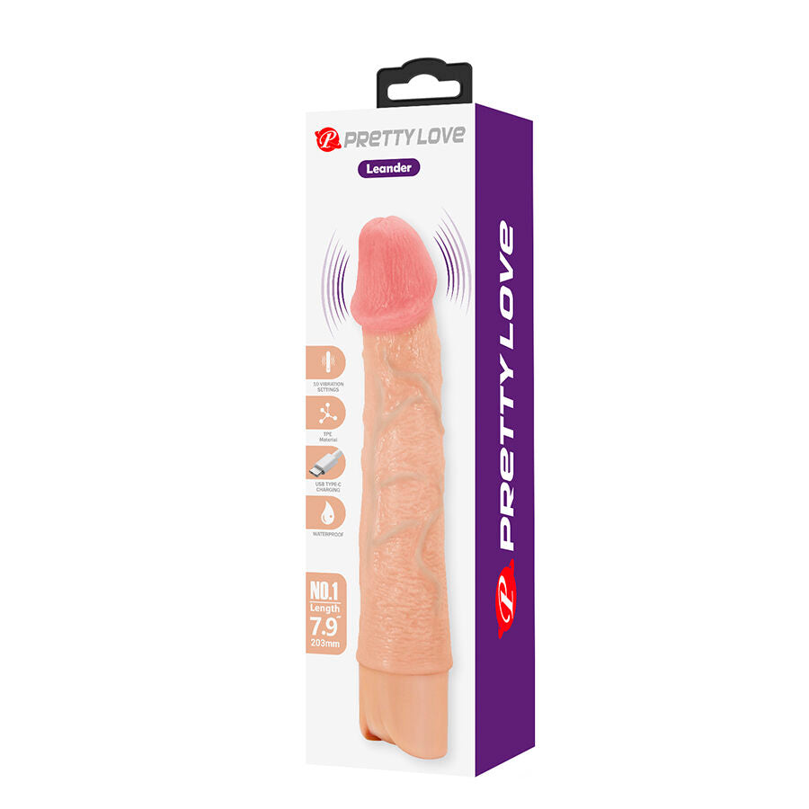 PRETTY LOVE - LEANDER VIBRATORE REALISTICO FLESSIBILE