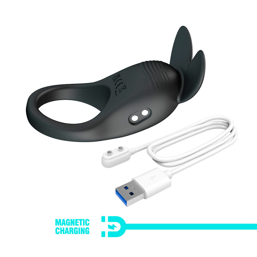 ANELLO VIBRANTE CON STIMOLATORE CLITORIDEO, MOTORE A 10 VELOCITÀ, RICARICA USB