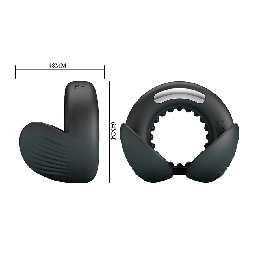 ANELLO VIBRANTE PER PENE CON STIMOLATORE TESTICOLARE, 10 MODALITÀ DI INTENSITÀ, SILICONE PREMIUM