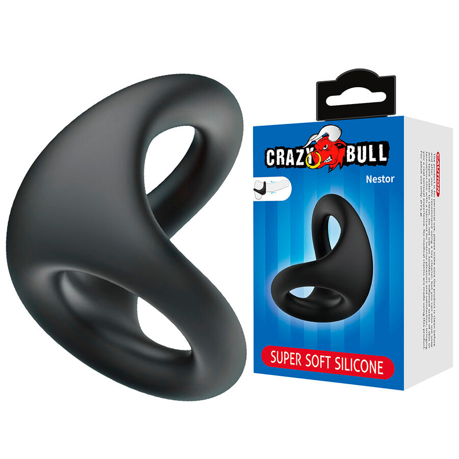 ANELLO ERGONOMICO PER PENE E TESTICOLI, SILICONE MORBIDO, DOPPIA FUNZIONE DI SUPPORTO E ALLUNGAMENTO