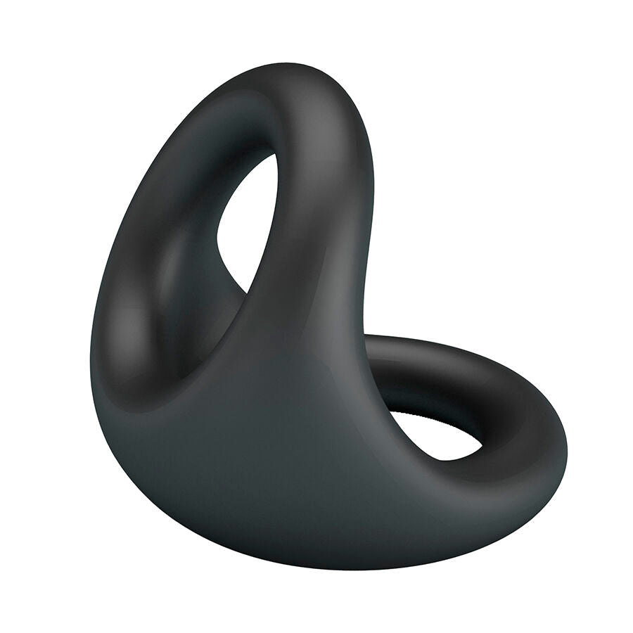 ANELLO ERGONOMICO PER PENE E TESTICOLI, SILICONE MORBIDO, DOPPIA FUNZIONE DI SUPPORTO E ALLUNGAMENTO