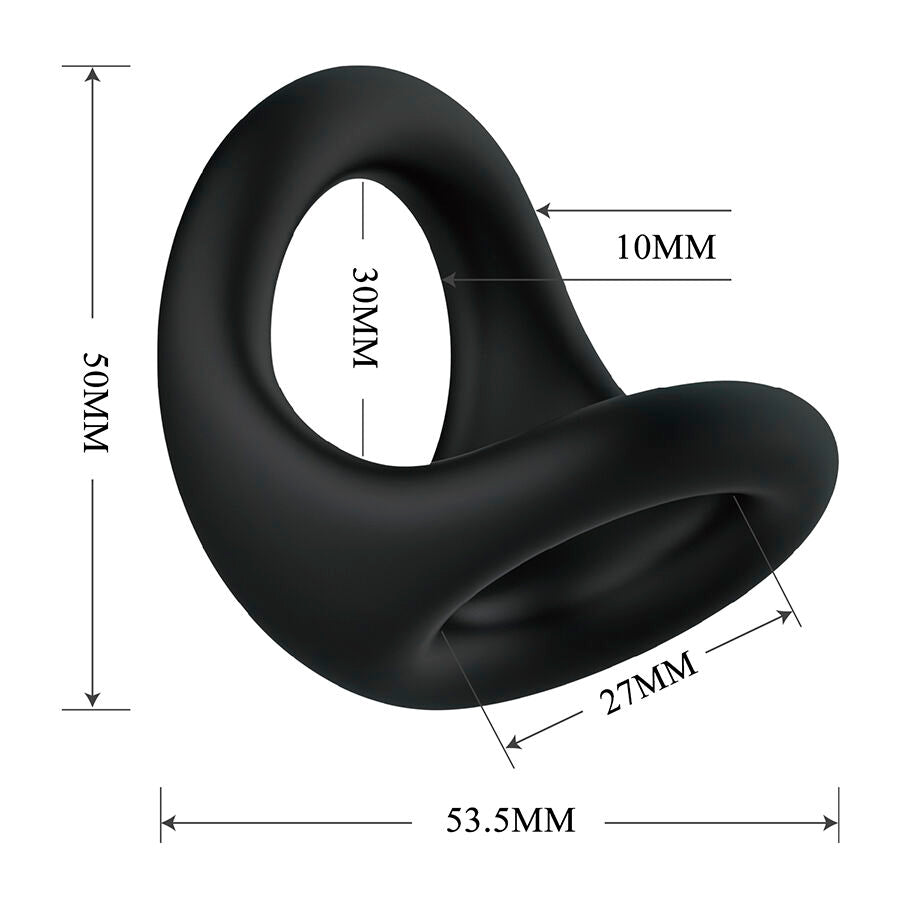 ANELLO ERGONOMICO PER PENE E TESTICOLI, SILICONE MORBIDO, DOPPIA FUNZIONE DI SUPPORTO E ALLUNGAMENTO