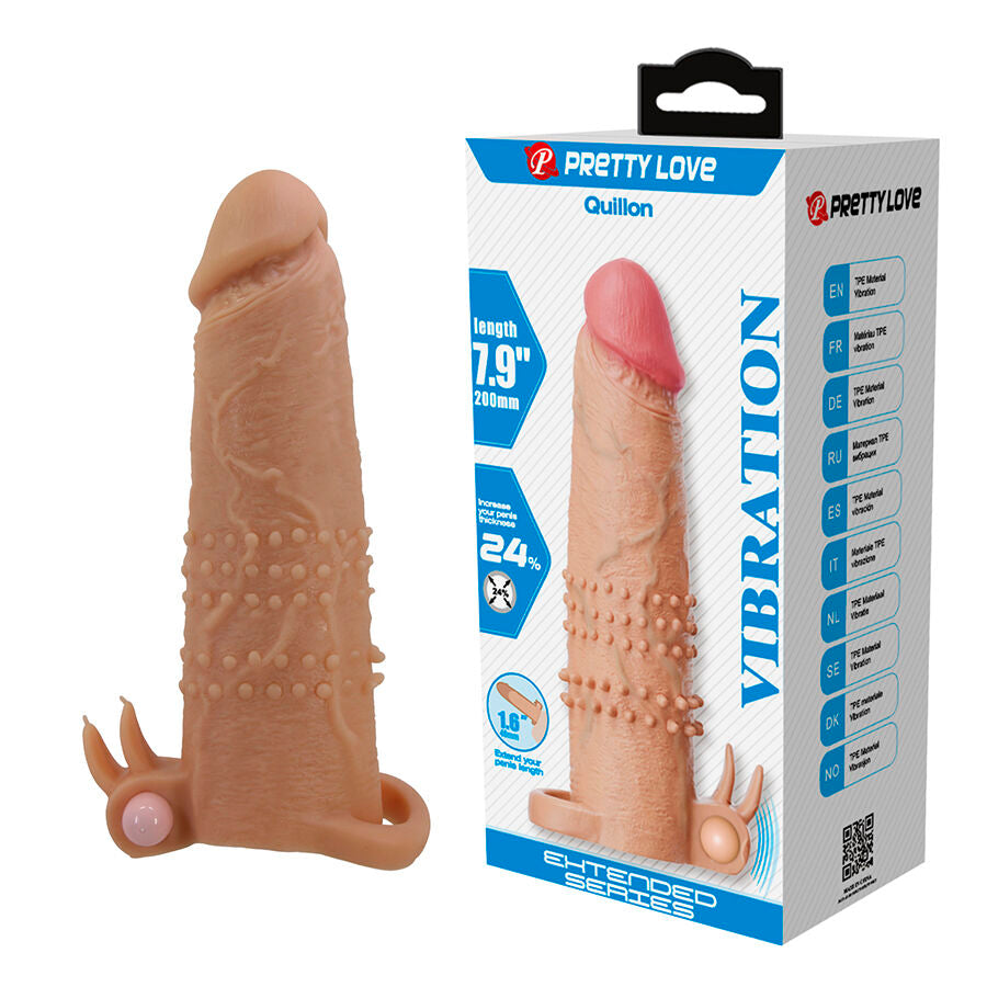 GUAINA PER PENE CON STIMOLATORE CLITORIDEO, VIBRATORE RIMOVIBILE, LUNGHEZZA 6,7 POLLICI