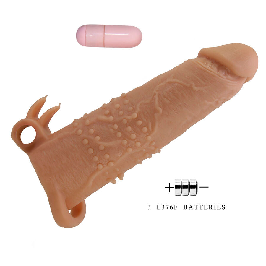 GUAINA PER PENE CON STIMOLATORE CLITORIDEO, VIBRATORE RIMOVIBILE, LUNGHEZZA 6,7 POLLICI