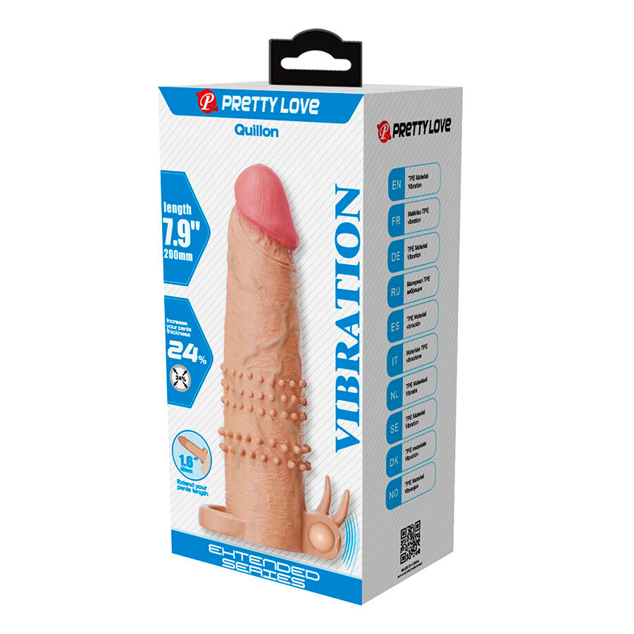 GUAINA PER PENE CON STIMOLATORE CLITORIDEO, VIBRATORE RIMOVIBILE, LUNGHEZZA 6,7 POLLICI