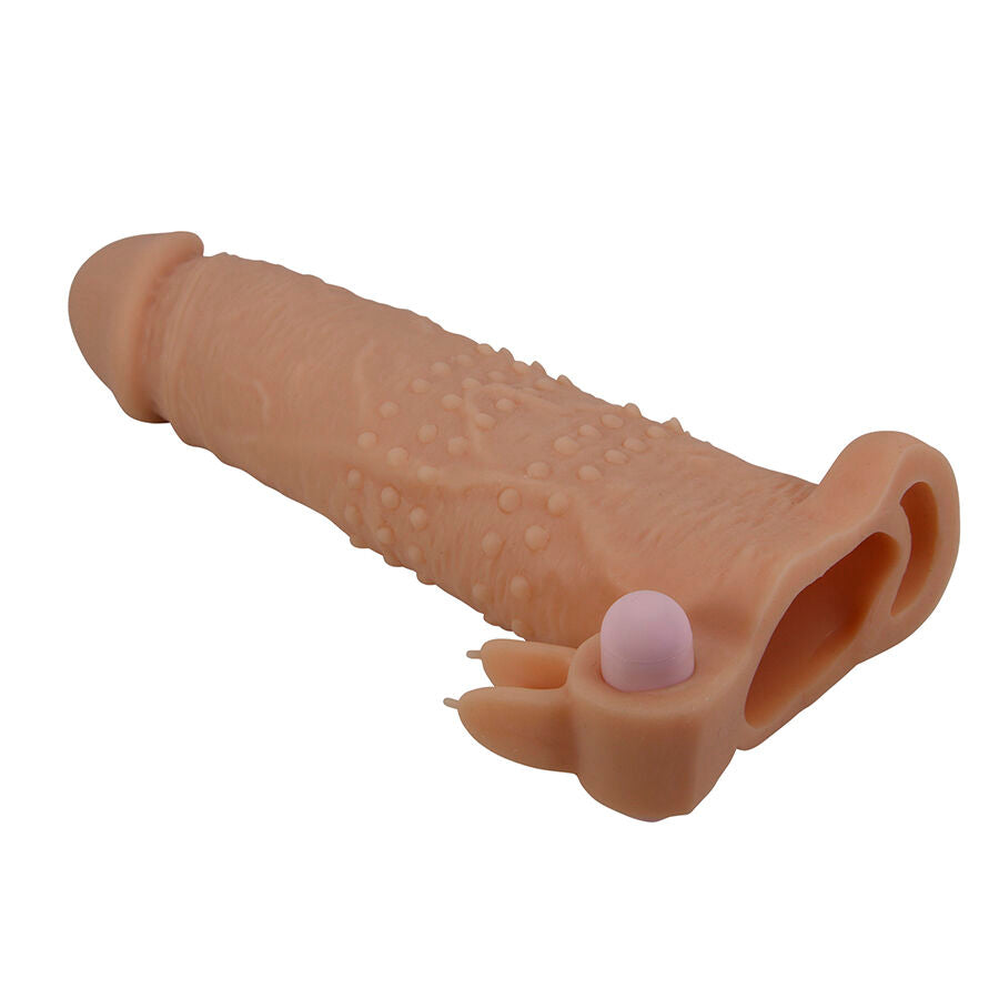 GUAINA PER PENE CON STIMOLATORE CLITORIDEO, VIBRATORE RIMOVIBILE, LUNGHEZZA 6,7 POLLICI
