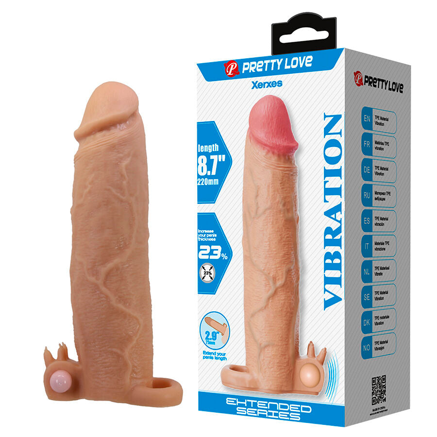 GUAINA PER PENE CON STIMOLATORE CLITORIDEO, VIBRATORE RIMOVIBILE, LUNGHEZZA 6,7 POLLICI