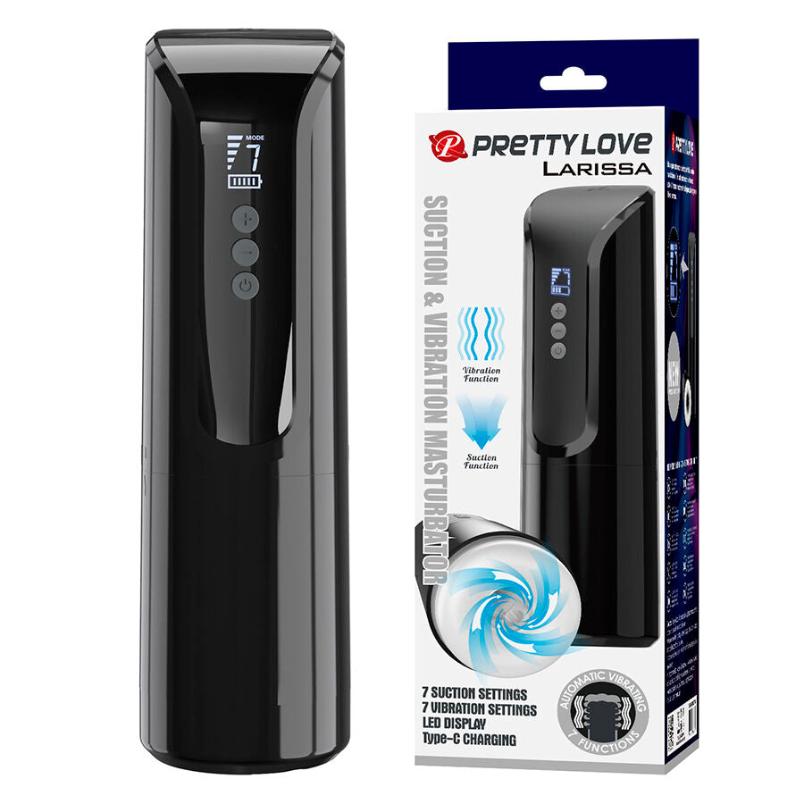 MASTURBATORE VIBRANTE CON SUZIONE, SCHERMO LED, TEXTURE REALISTICA