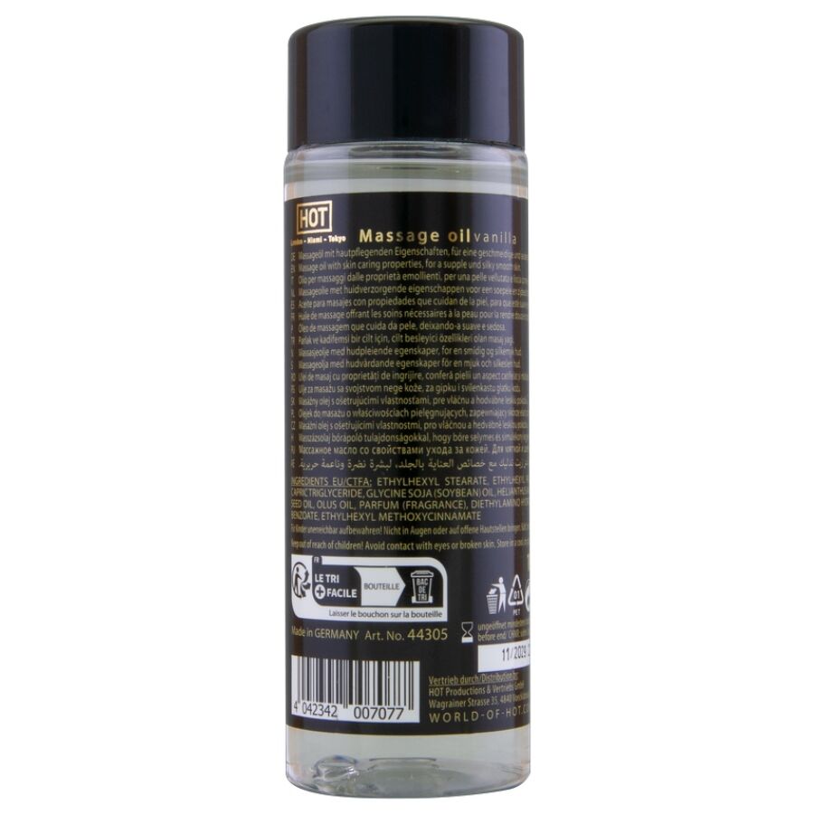 OLIO DA MASSAGGIO VANIGLIA, NUTRIENTE CON VITAMINA E, TEXTURE SETOSA 100 ML