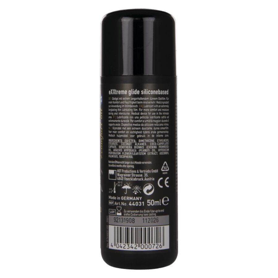 LUBRIFICANTE SILICONE PREMIUM PER COMFORT ANALE, FORMULA LENITIVA CON IPERICO E OLIO DI ENOTERA, LUBRIFICAZIONE ULTRA-DURATURA 50 ML