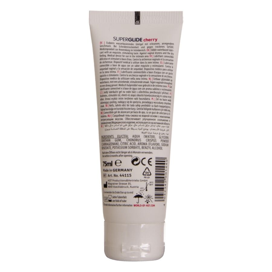 LUBRIFICANTE COMMESTIBILE CILIEGIA, A BASE D'ACQUA, 75 ML