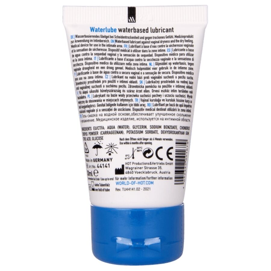 LUBRIFICANTE AD ACQUA, FORMATO VIAGGIO 30 ML, FORMULA NATURALE E ANTIMACCHIA