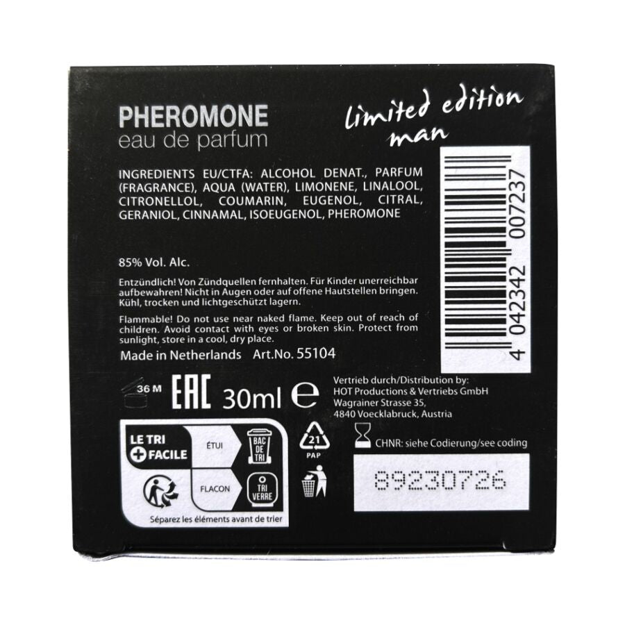 PROFUMO AI FEROMONI UOMO EDIZIONE LIMITATA, LUSSUOSO E SEDUCENTE, 30 ML