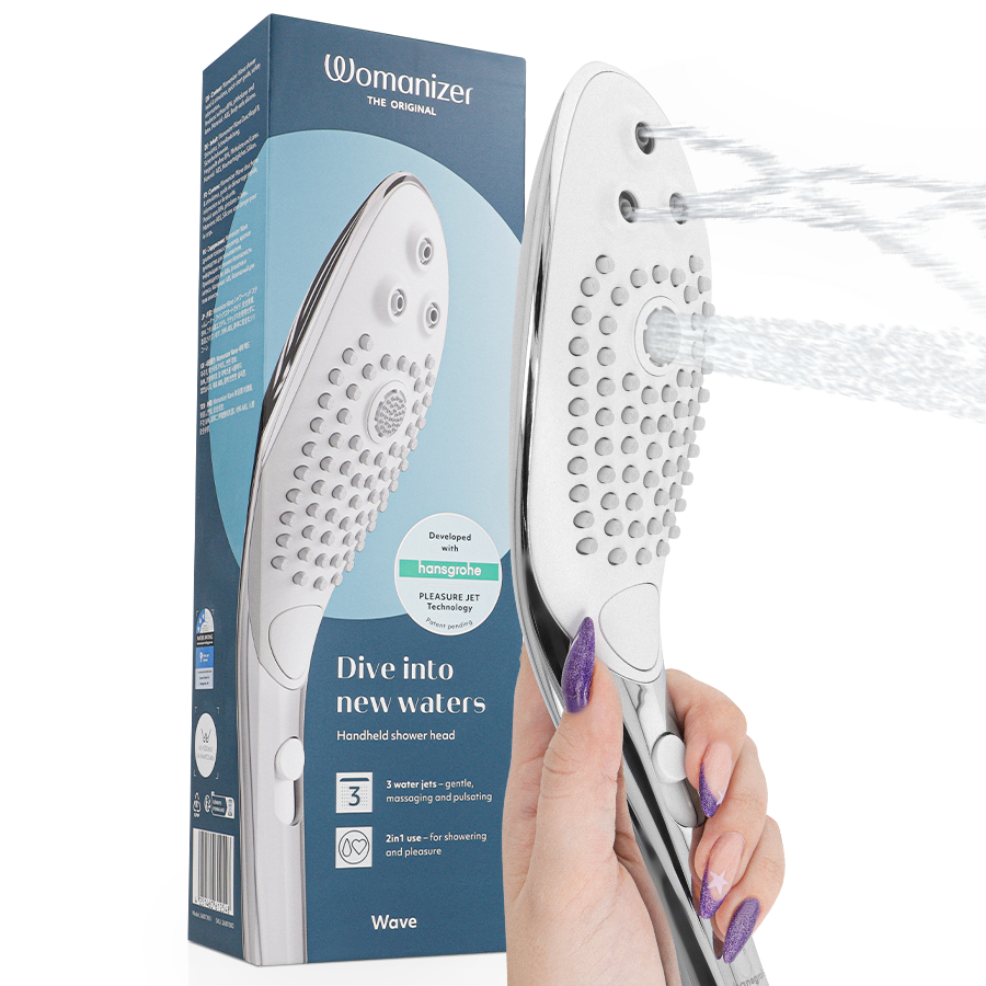SOFFIONE DOCCIA STIMOLANTE 2 IN 1, MASSAGGIO AD ACQUA PRESSURIZZATO, DESIGN ERGONOMICO CROMATO