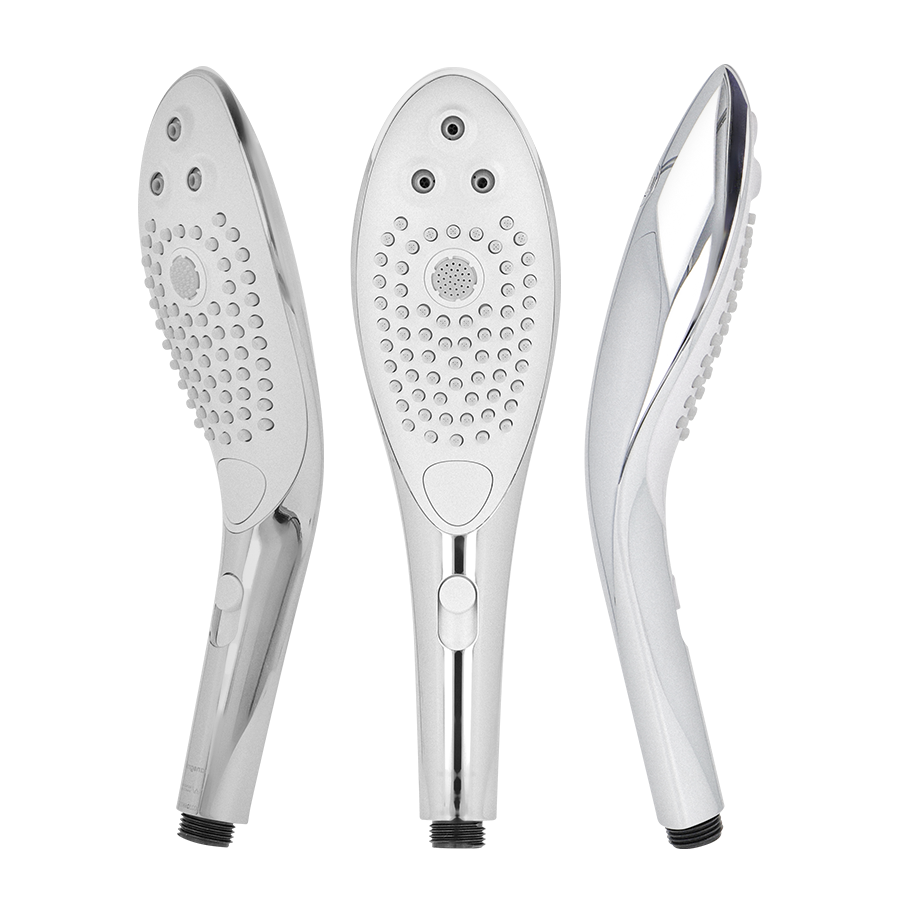 SOFFIONE DOCCIA STIMOLANTE 2 IN 1, MASSAGGIO AD ACQUA PRESSURIZZATO, DESIGN ERGONOMICO CROMATO