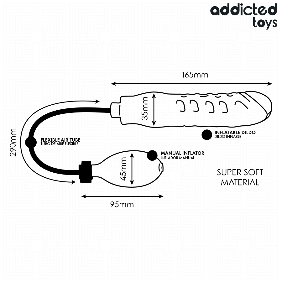 Dildo gonfiabile, misura regolabile in silicone