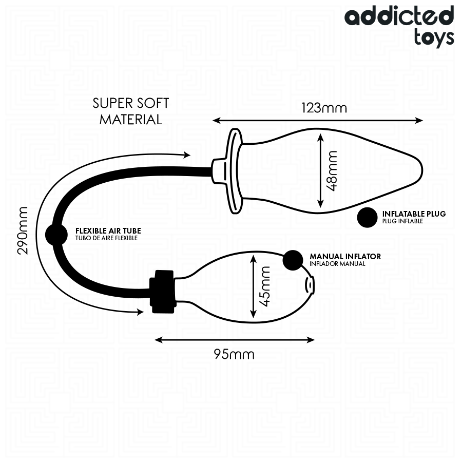 Plug anale gonfiabile in silicone, impermeabile