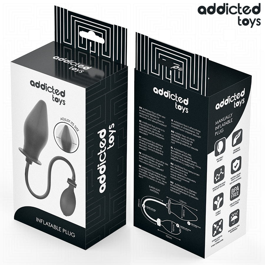 Plug anale gonfiabile in silicone, impermeabile