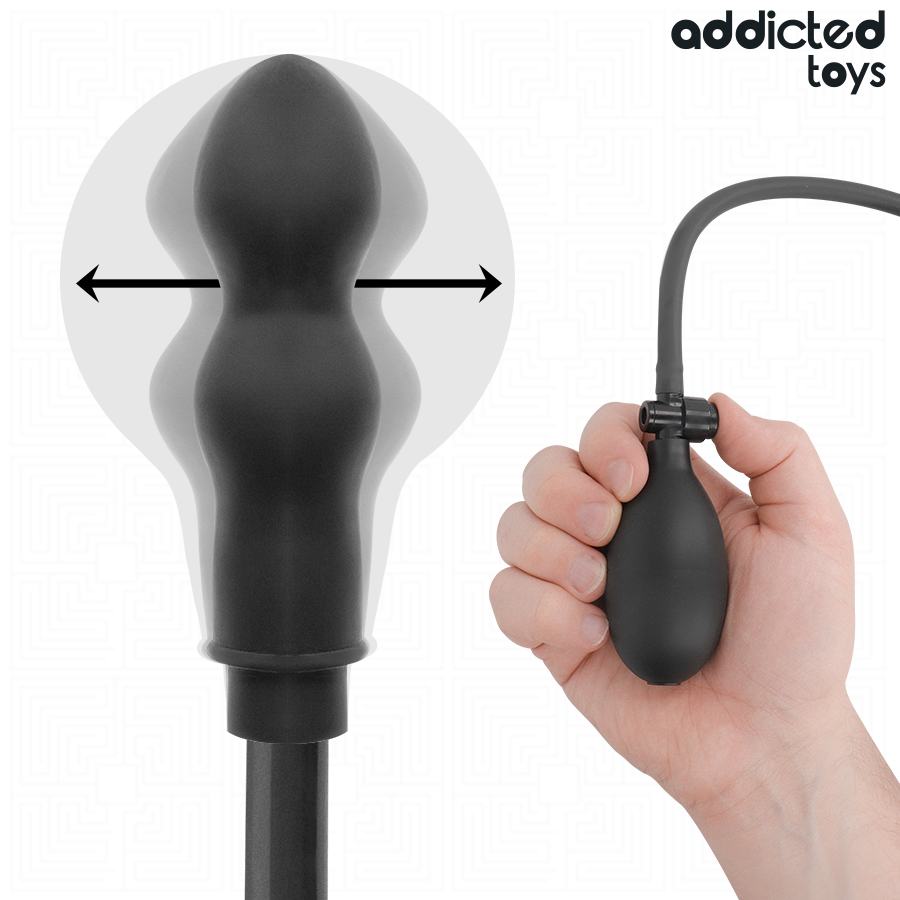 Doppio plug anale gonfiabile in silicone