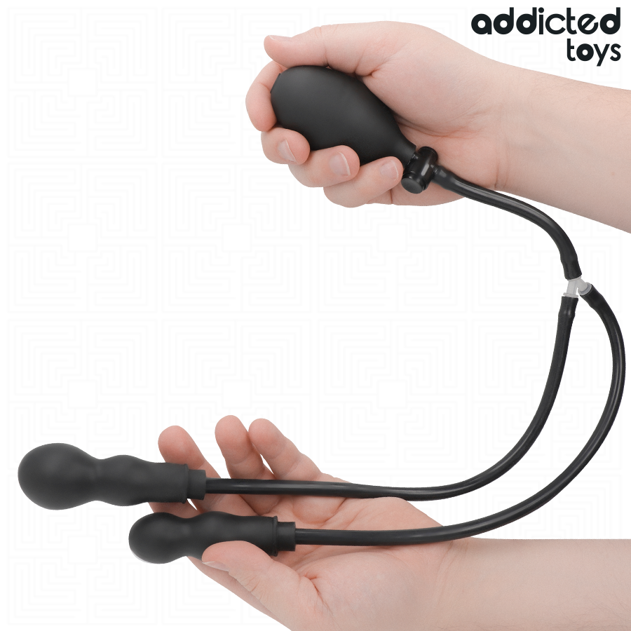 Doppio plug anale gonfiabile in silicone