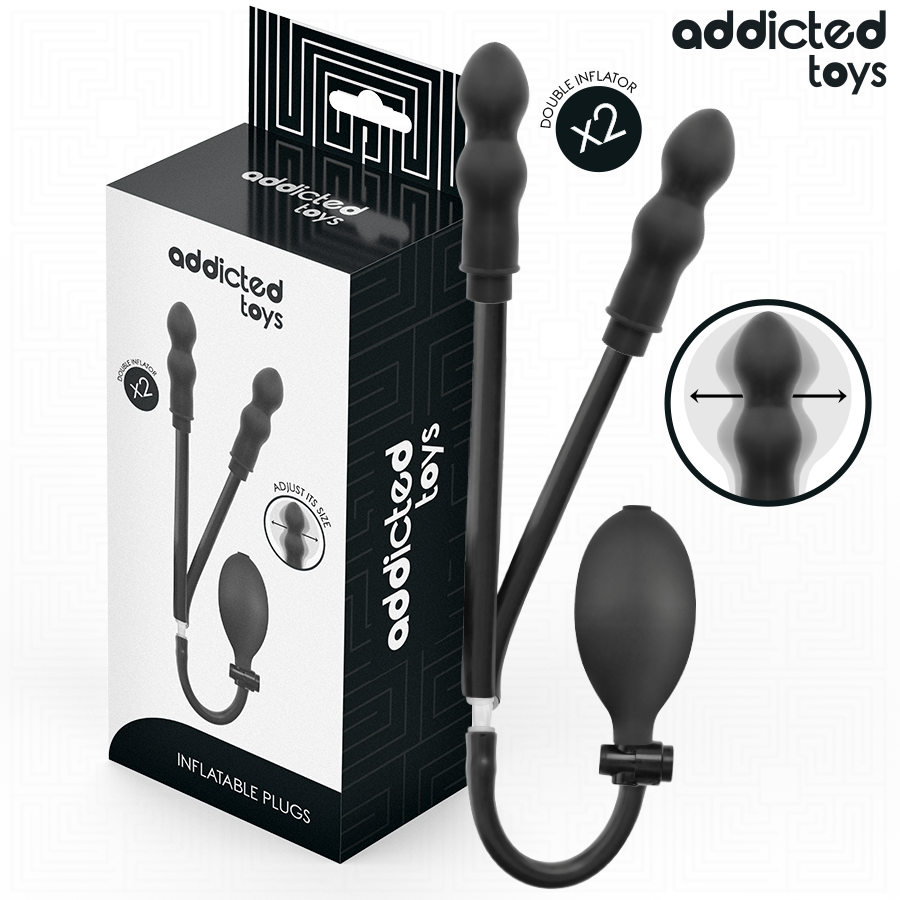 Doppio plug anale gonfiabile in silicone