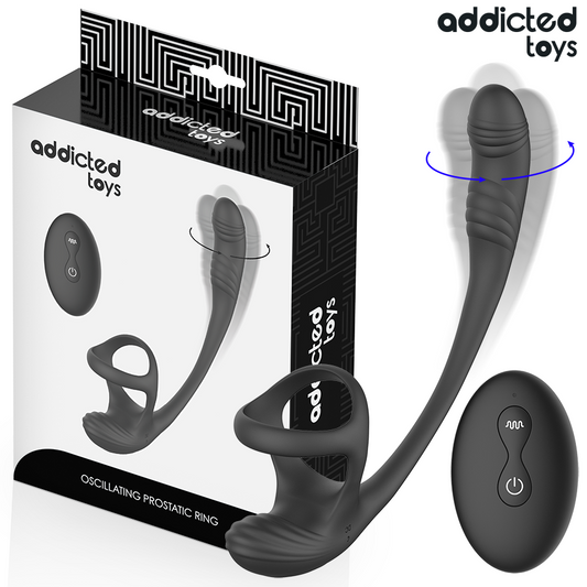 ADDICTED TOYS - PLUG ANALE CON VIBRAZIONE E OSCILLAZIONE A 360º E STIMOLATORE DEI TESTICOLI